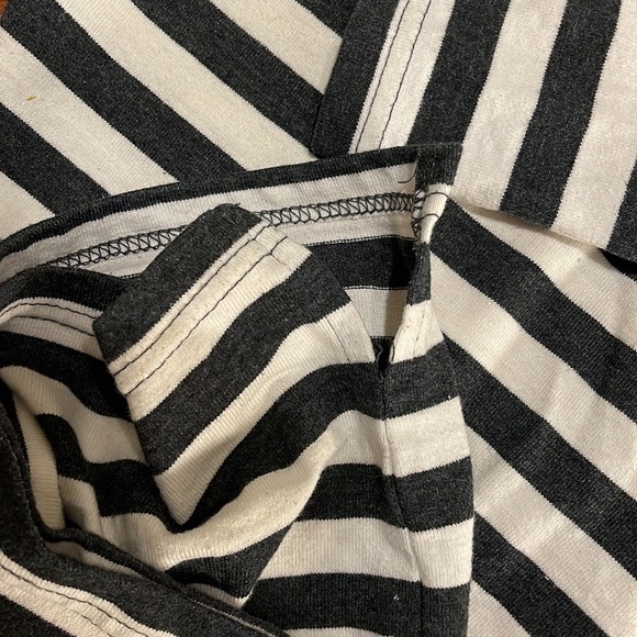 Zara trafaluc long sleeved top in striped dark grey and white size small - Picture 6 of 6